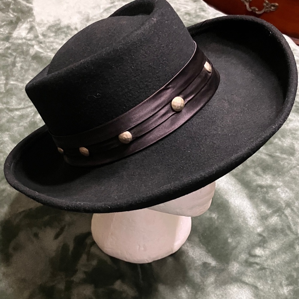 Vintage Arlin 100% wool black made in the USA band satin - Picture 3 of 8
